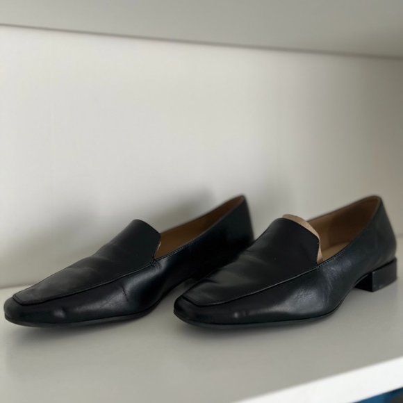 Square Toe Naturalizer "Clea" Black Leather Loafers/Flat - Picture 5 of 12